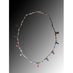 Ancient Egyptian Multi color faience necklace